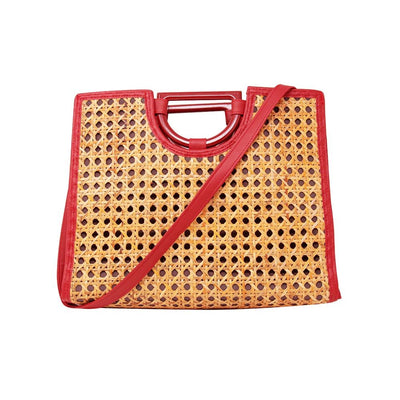 Handbag Genuine Rattan / Red