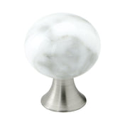 Knob Bead 28mm White Marble