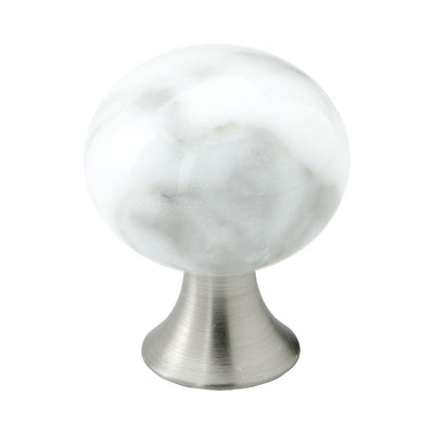 Knopp Bead 28mm Vit Marmor