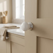 Knob Bella 30mm Chrome/White Porcelain