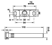 Skjult Konsol 12mm Galvaniseret - 100-180mm