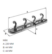 VILLA 4-hook Chrome