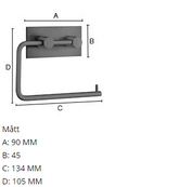 Self-Adhesive Toilet roll holder Base 200 - Matt Black
