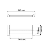 Towel Rail Double Malte 600mm Chrome
