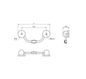 Furniture Handle 64 c/c Antique finish
