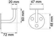 Handrail Bracket 87 Brass-plated