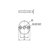 Leg Plate Zinc-plated M8