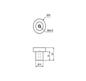 Knob 25 mm Stainless Steel Look