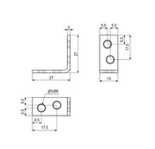 Furniture Angle Bracket 25x25mm Zinc