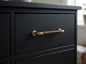 Handle 96 C/C Brass/Brown Leather