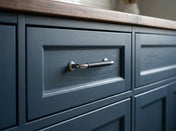 Handle 96-192 C/C Nickel/Black Leather