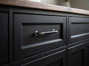 Handle 96-192 C/C Nickel/Black Leather