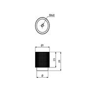 Knob Artemis 25mm Satin brass