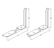 Adjustable Brackets for Microwave/Stereo Black