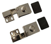 Straight Glass Hinge Nickel Pair