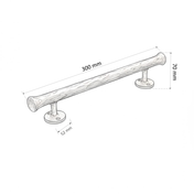 Pull Handle Unlacquered Cast Iron 300 mm
