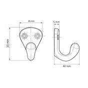 Single Hook Unlacquered Cast Iron