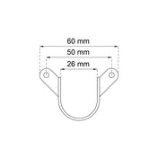 Tube Bracket Side Bracket / Wall Bracket for 25mm Tube Zinc 2-Pack