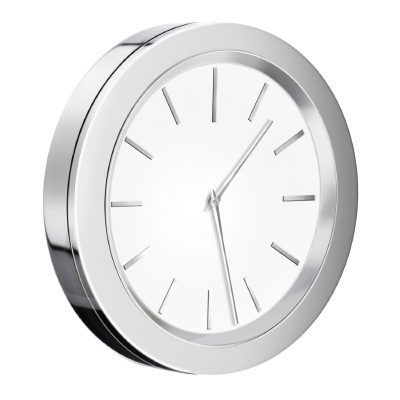 TIME Badeværelsesur 60mm Selvklæbende Krom/Hvid