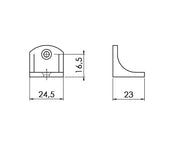 Møbelvinkel 22mm Hvid Plast 4-Pak