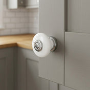 Knob 36 mm Porcelain/Chrome
