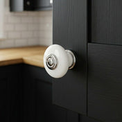 Knob 36 mm Porcelain/Chrome