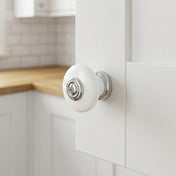Knob 36 mm Porcelain/Chrome