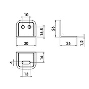 Furniture Angle Bracket 502 Zinc-plated