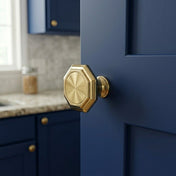 Knob OKTAGON 35 mm Brass