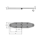 Ledgångjärn 40 X 180 mm Rostfri