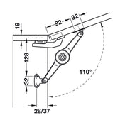 Flap Stay with Brake Adjustment Black