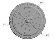 Rosettventil 125mm Rostfri