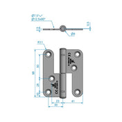 Lift-off hinge 3220 98 mm Stainless steel