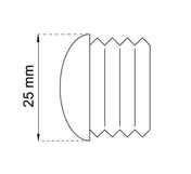 End Knob 25mm White Plastic 2-Pack