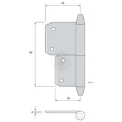 Insert Hinge 5114 Unfinished Iron