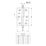 Lift-off hinge 60mm Black