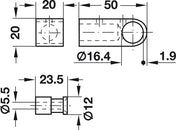 Tube Bracket Chrome 16 mm