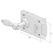 RIM LOCK WITH BRASS HANDLE