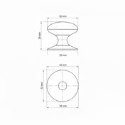 Knop 32-38 mm Messing