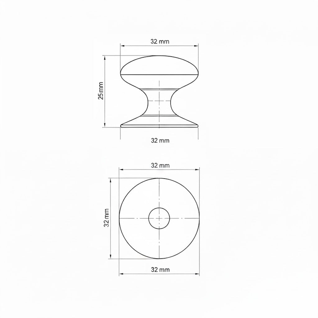 Knob 32-38 mm Pewter oxide