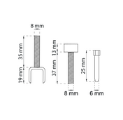 Pin hinge Zinc 8mm 2-Pack