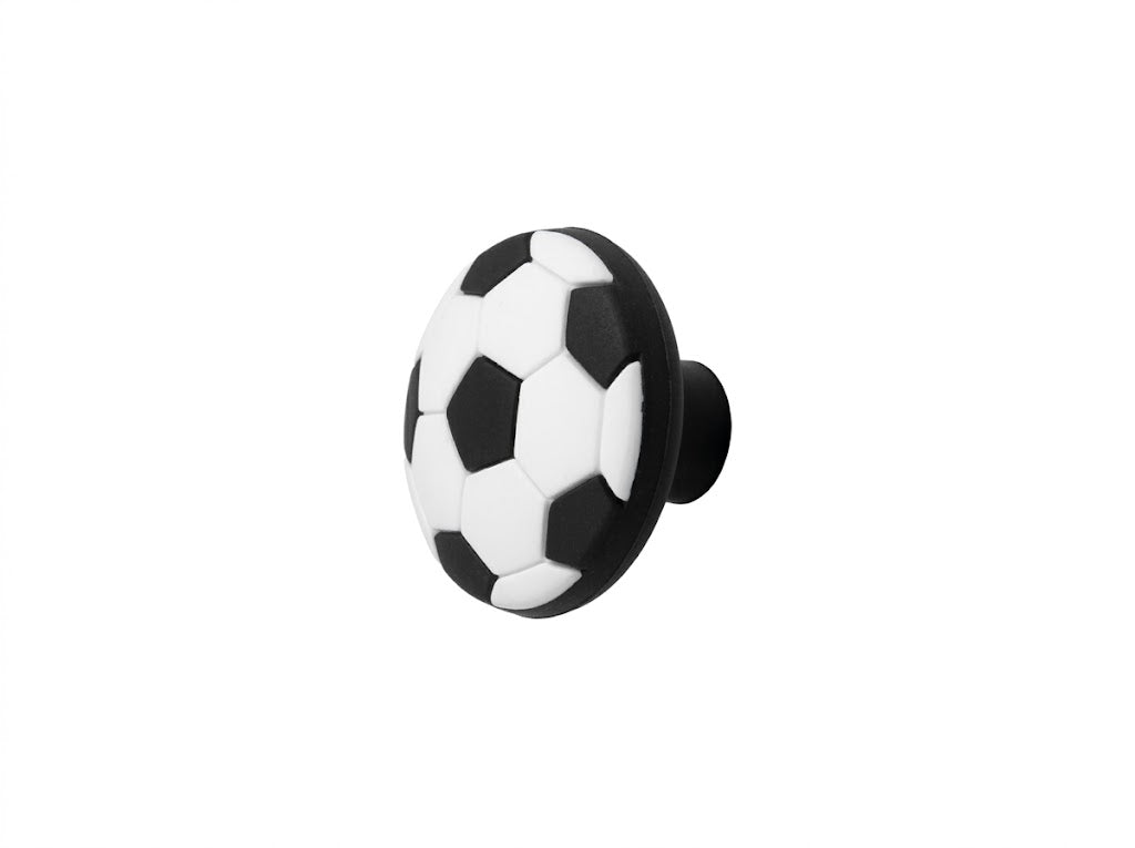 Barnknopp Vit/Svart Fotboll - Gummi