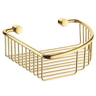VILLA Corner shower basket Brass