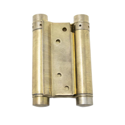 Double-Action Swing Hinge 100mm Brass-Plated 2-Pack