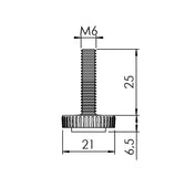 Justerbar fod 6mm Sort/Zink