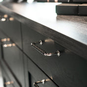 Handle 128 C/C Nickel/Black Leather