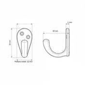 Single Hook Pewter oxide