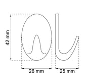 Self-Adhesive Single Hook Chrome 3-Pack