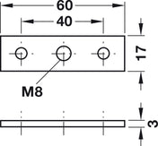 Elongated Leg Plate M8-M10