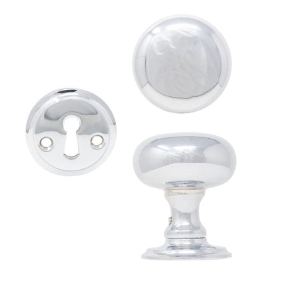Door Knob Victorian Chrome Complete